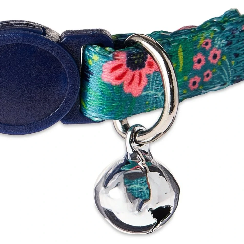 Vibrant Life Polyester & Metal‎ Floral Fashion Cat Collar NWOT